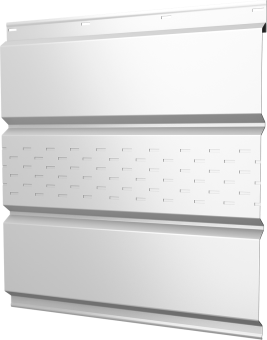 картинка Софит металлический Классик Grand Line центральная перфорация 0,45 PE с пленкой RAL 9003 сигнальный белый Центр Кровли