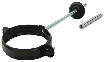 картинка Хомут трубы GL PU Matt 90 мм RAL 9005 черный Центр Кровли