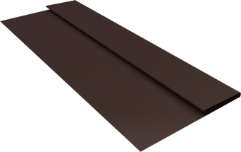 картинка Планка стартовая Блок-хаус новый Grand Line 0,45 Drap двухсторонний RAL 8017 шоколад (3м) Центр Кровли