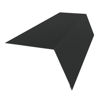 картинка Планка карнизная широкая 100х85 Grand Line 0,5 Drap ТХ RAL 7016 антрацитово-серый (3м) Центр Кровли