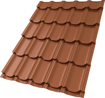 фото Профиль волновой "Квинта плюс" ("Kvinta plus") 0,45 Drap RAL 8004 терракота Центр Кровли картинка Профиль волновой "Квинта плюс" ("Kvinta plus") 0,45 Drap RAL 8004 терракота Центр Кровли