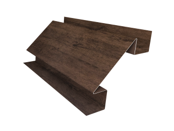картинка Планка угла внутреннего сложного Экобрус Grand Line 0,45 Print Elite Antique Wood TwinColor (2м) Центр Кровли