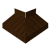 Угол отлива внешний 50 0,45 Print Elite с пленкой Choco Wood TwinColor Центр Кровли