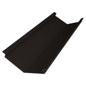 картинка Планка ендовы нижней для композитной черепицы 140х140 0,5 Satin Matt RAL 9005 черный (2м) Центр Кровли