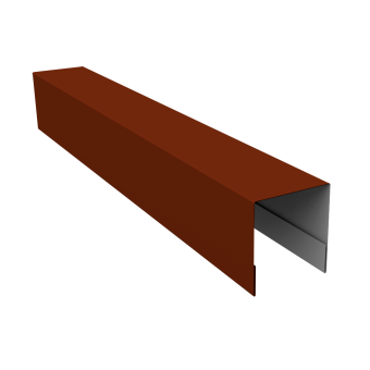 картинка Планка боковая для забора из сайдинга (Блок-хаус new) 0,45 PE RAL 3009 оксидно-красный (2,06м) Центр Кровли