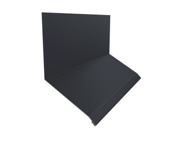 картинка Планка примыкание верхнее к стене фальц 150х130х20 0,5 Atlas X с пленкой RAL 7024 мокрый асфальт (3м) Центр Кровли