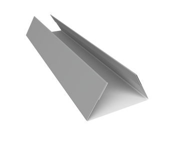 картинка Планка стыковочная составная нижняя 0,5 Satin с пленкой RAL 9006 бело-алюминиевый (2м) Центр Кровли