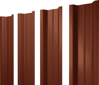 картинка Штакетник П-образный B с прямым резом Grand Line 0,45 PE RAL 8004 терракота Центр Кровли