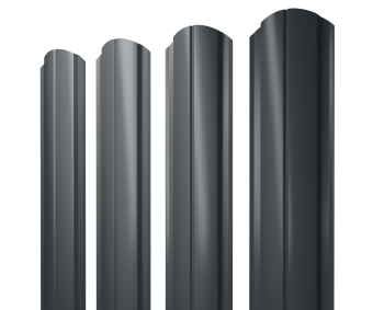 картинка Штакетник Полукруглый Slim фигурный 0,5 Drap RAL 7016 антрацитово-серый Центр Кровли
