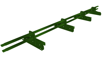 картинка Снегозадержатель трубчатый для фальца Премиум d 45х25 RAL 6002 (3м) оцинкованный Центр Кровли