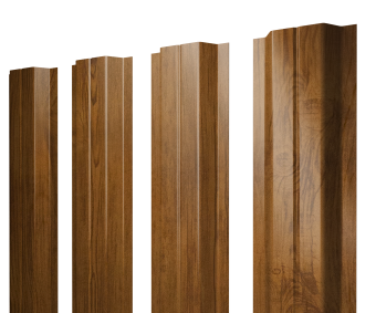 фото Штакетник П-образный A с прямым резом 0,45 Print-Double Elite Golden Wood Центр Кровли картинка Штакетник П-образный A с прямым резом 0,45 Print-Double Elite Golden Wood Центр Кровли