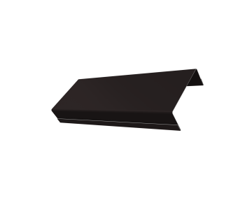 картинка Ламель обратная 125 забора жалюзи Texas стартовая/финишная для калиток и ворот 0,5 Velur X с пленкой RAL 9005 черный Центр Кровли