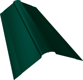 картинка Планка конька фигурного 150х150 Grand Line 0,7 ПЭ с пленкой RAL 6005 зеленый мох (3м) Центр Кровли