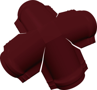 фото Четверник конька малого полукруглого Grand Line 0,5 Сатин матовый ТХ с пленкой RAL 3005 красное вино Центр Кровли картинка Четверник конька малого полукруглого Grand Line 0,5 Сатин матовый ТХ с пленкой RAL 3005 красное вино Центр Кровли