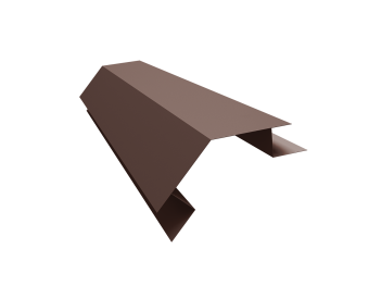 картинка Планка угла внешнего сложного 135 градусов Блок-Хаус новый Grand Line 0,5 Velur RAL 8017 шоколад (3м) Центр Кровли
