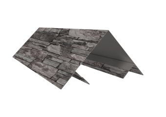 картинка Планка угла внешнего составная верхняя Экобрус Grand Line 0,45 Принт Элит Камень TwinColor (3м) Центр Кровли