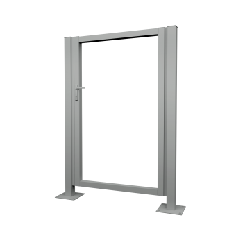 картинка Калитка Жалюзи 1,68х1 прямоугольный фланец 230х230 RAL 9006 без заполнения Центр Кровли