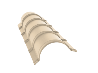 картинка Планка конька полукруглого 0,5 Satin с пленкой RAL 1015 светлая слоновая кость (1,97м) Центр Кровли