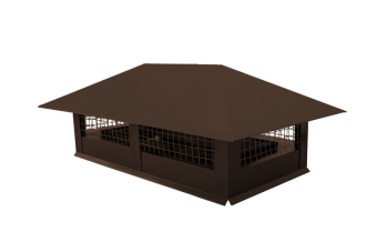 картинка Дымник на трубу с сеткой 520х390мм 0,45 PE с пленкой RAL 8017 шоколад Центр Кровли