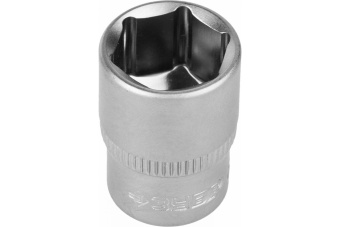 картинка Головка торцовая Зубр Мастер (1/4&Prime;) Cr-V Flank хроматированное покрытие 13мм (27715-13) Центр Кровли