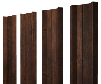 картинка Штакетник М-образный A с прямым резом 0,4 Print Premium Cherry Wood Dark FTC Центр Кровли