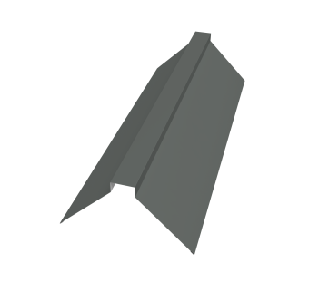 картинка Планка конька плоского 150х40х150 0,45 PE с пленкой RAL 7005 мышино-серый (3м) Центр Кровли