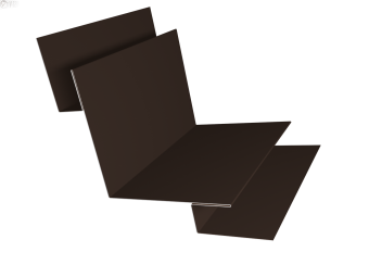 картинка Угол внутренний сложный 90 градусов 0,4 PE-Double с пленкой RAL 8017 шоколад (2м) Центр Кровли
