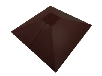 картинка Колпак на столб под фонарь 390х390мм 0,5 Satin с пленкой RAL 8017 шоколад Центр Кровли