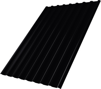 фото Профнастил С20R Grand Line 0,5 PurPro матовый RAL 9005 черный Центр Кровли картинка Профнастил С20R Grand Line 0,5 PurPro матовый RAL 9005 черный Центр Кровли
