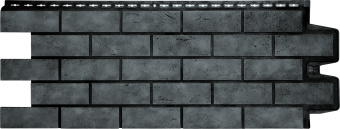 картинка Фасадная панель Grand Line Состаренный кирпич Дизайн Плюс антрацит с черным швом Центр Кровли