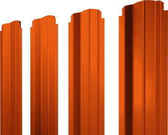 картинка Штакетник П-образный B фигурный Grand Line 0,45 PE RAL 2004 оранжевый Центр Кровли