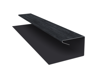 картинка Планка П-образная завершающая сложная (КД) 0,45 Print Premium Grey Wood TwinColor (2м) Центр Кровли