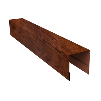 картинка Планка боковая для забора из сайдинга (Блок-хаус new) 0,4 Print Premium Cherry Wood Fresh TwinColor (2,06м) Центр Кровли