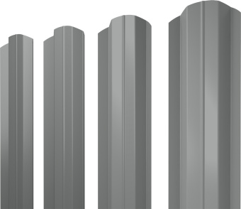 картинка Штакетник М-образный B фигурный Grand Line 0,45 PE RAL 9006 бело-алюминиевый Центр Кровли