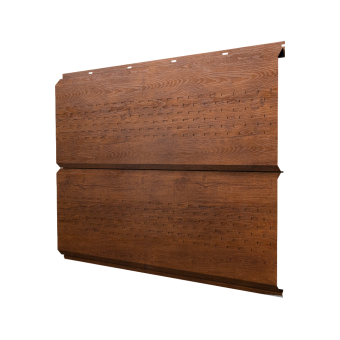 картинка Софит ЭкоБрус new c перфорацией 0,45 Print Premium Golden Wood Fresh TwinColor Центр Кровли