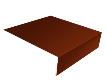 картинка Планка лобовая/околооконная простая 190х50 0,5 Satin с пленкой RAL 3009 оксидно-красный (2м) Центр Кровли