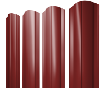 картинка Штакетник Круглый фигурный 0,45 PE RAL 3011 коричнево-красный Центр Кровли
