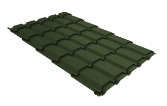 картинка Металлочерепица "Квадро профи (Верховье)" ("Quadro Profi") v01 0,5 Satin Matt TX RAL 6020 хромовая зелень Центр Кровли