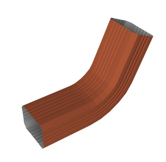 картинка Колено стока гофрированное Vortex Lite 76х102мм PE RAL 8004 терракота Центр Кровли