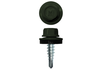 картинка Саморез по металлу Daxmer 4,8х19 RAL 6020 (250) сверло №2 Центр Кровли
