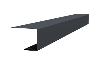картинка Планка завершающая для Кликфальц Pro 0,45 Drap-double TX RAL 7024 мокрый асфальт (2м) Центр Кровли