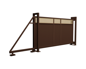 картинка Ворота откатные Estet Plus 2,0х4,5 RAL 8017/1014 Центр Кровли