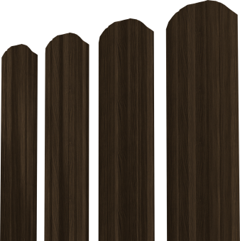 картинка Штакетник Twin XL фигурный Grand Line 0,45 Print Elite Coffee Wood TwinColor Центр Кровли