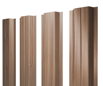 картинка Штакетник П-образный A с прямым резом 0,45 Print Elite Honey Wood TwinColor Центр Кровли