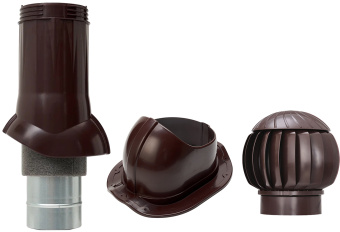 картинка Комплект вентиляционный Gervent серии Твистер для кровли Квинта изолированный 150/160мм коричневый Центр Кровли