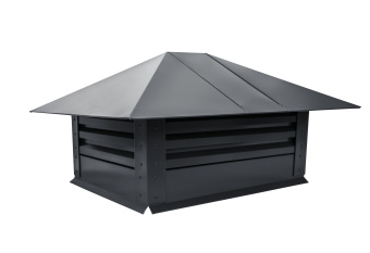 картинка Дымник на трубу с жалюзи 520х390мм 0,5 Satin с пленкой RAL 7024 мокрый асфальт Центр Кровли