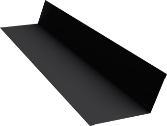 картинка Планка примыкания 90х140 Grand Line 0,45 Drap ТХ двухсторонний RAL 9005 черный (2м) Центр Кровли