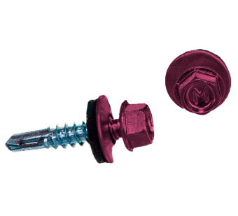 картинка Саморез по металлу Daxmer 5,5х25 (250шт) сверло №3 RAL 4010 Центр Кровли