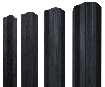картинка Штакетник М-образный А фигурный 0,45 Print Premium Grey Wood TwinColor Центр Кровли