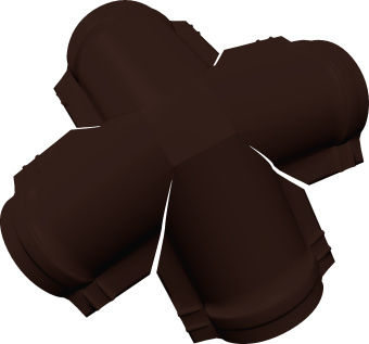 фото Четверник конька малого полукруглого Grand Line 0,5 Атлас с пленкой RAL 8017 шоколад Центр Кровли картинка Четверник конька малого полукруглого Grand Line 0,5 Атлас с пленкой RAL 8017 шоколад Центр Кровли